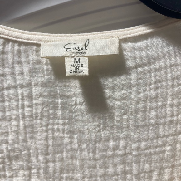 Easel Cream and Green Embroidered Blouse - Picture 3 of 4